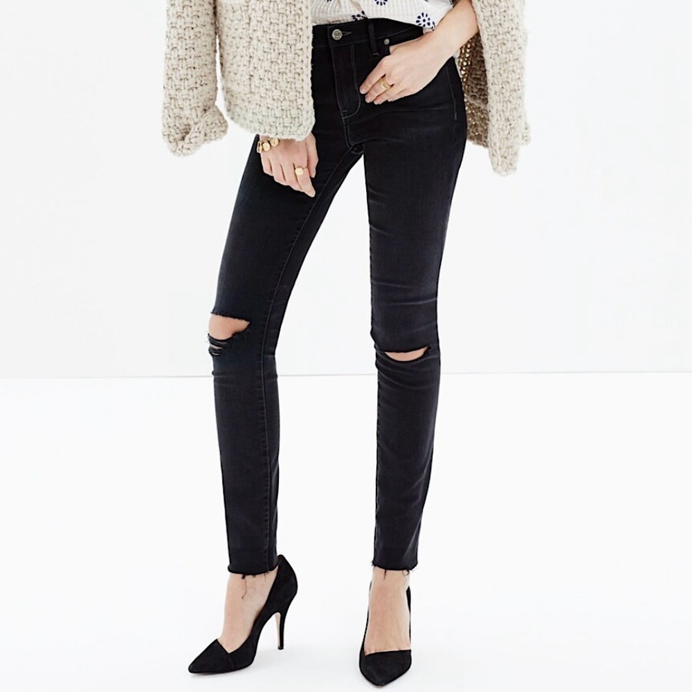 Madewell Women’s 9”‎ High Riser Skinny Jeans in Black Sea Size 27